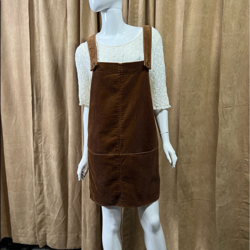 Zara Corduroy Overall Dress